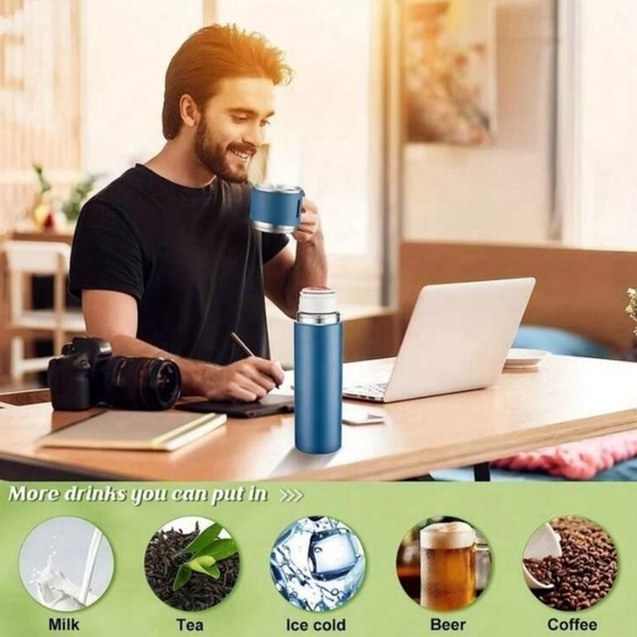 1 Set Stainless Steel Thermal Cup, Double Layer Leakproof Insulated Water Bottle - Picture 13 of 15